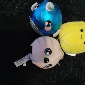 Plush Toy Set  - Blue, Pink, Yellow